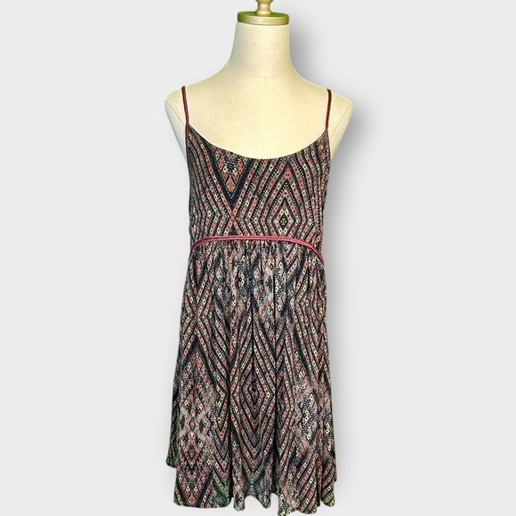 Free People ‘Kaleidoscopes in the Sky’ Babydoll Dress in “Black Combo” Size XS - Picture 3 of 16